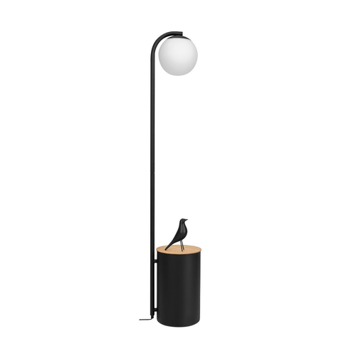 Lampa podłogowa BOTANICA DECO XL czarna, jasny dąb, 147 cm, Kaspa